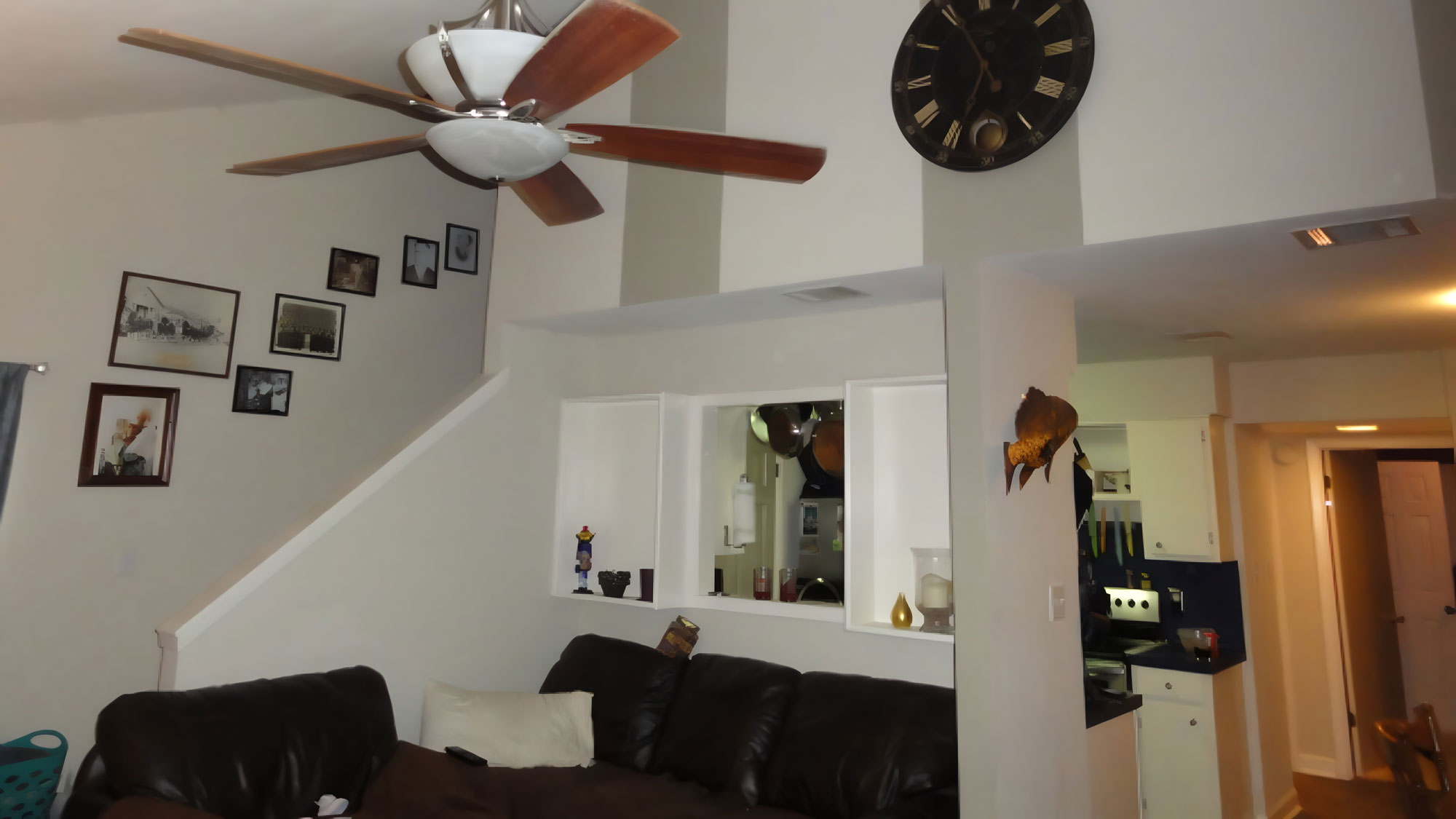 Before image of wall removal and kitchen renovation