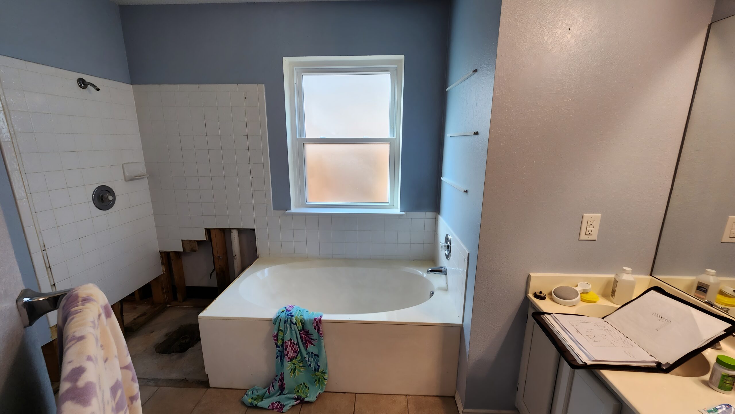 Before image of master bathroom renovation