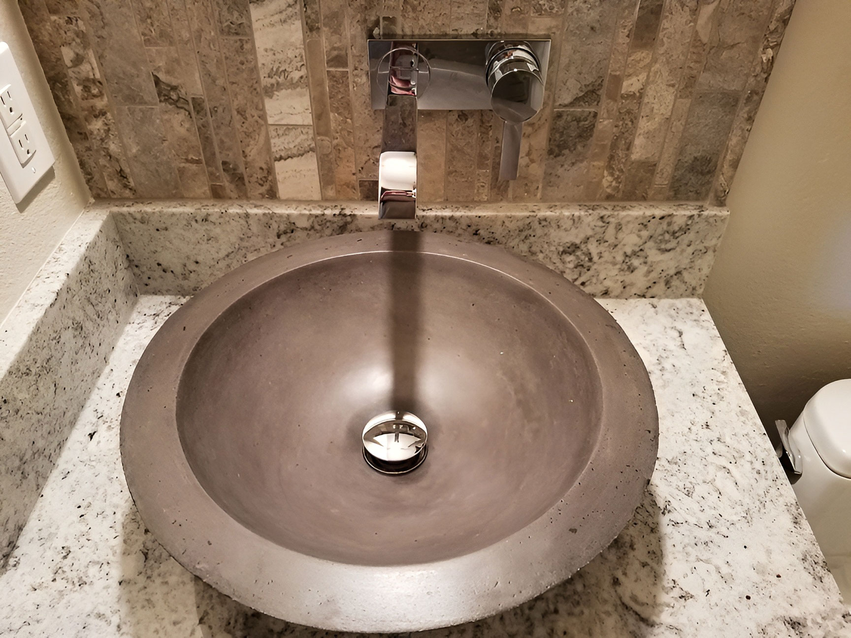 Modern stone vessel vanity sink